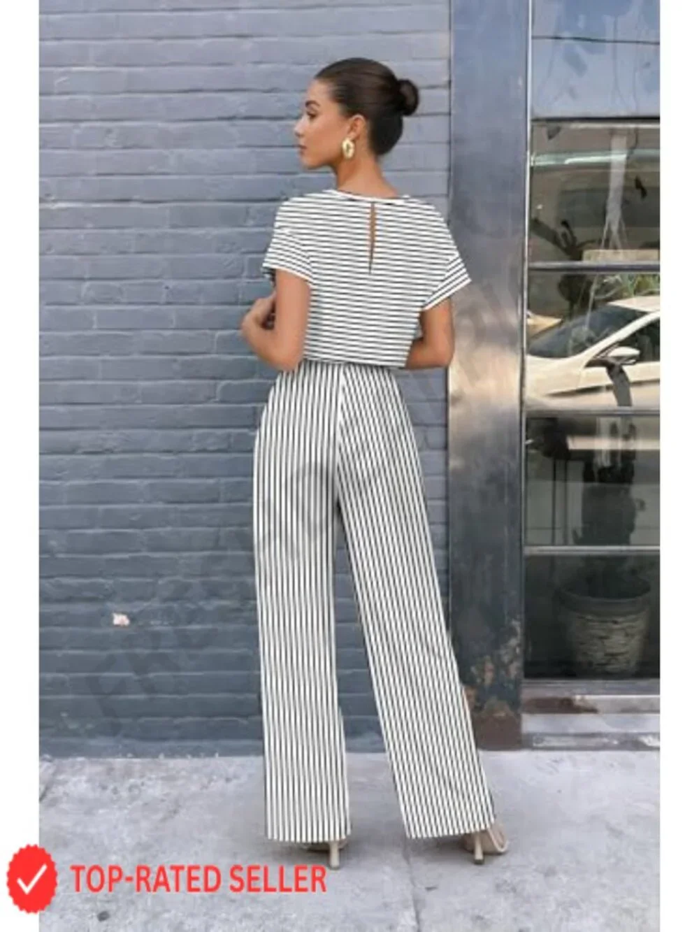 Women's Casual Summer Jumpsuit Short Sleeve One Piece with Pockets